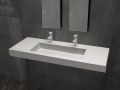 Plan vasque double, 50 x 180 cm, suspendue ou  encastrer, en rsine minrale - STIL 90