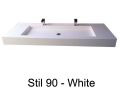 Plan vasque double, 50 x 180 cm, suspendue ou  encastrer, en rsine minrale - STIL 90