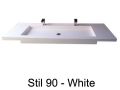 Plan vasque double, 50 x 180 cm, suspendue ou  encastrer, en rsine minrale - STIL 90
