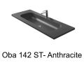 Dubbele kaptafel, 50 x 150 cm, hangend of verzonken, in minerale hars - OBA 142