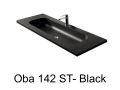 Plan vasque double, 50 x 150 cm, suspendue ou  encastrer, en rsine minrale - OBA 142