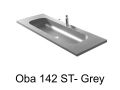 Dubbele kaptafel, 50 x 150 cm, hangend of verzonken, in minerale hars - OBA 142