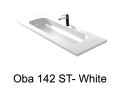 Plan vasque double, 50 x 150 cm, suspendue ou � encastrer, en r�sine min�rale - OBA 142