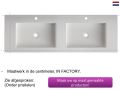 Dubbele kaptafel, 50 x 140 cm, hangend of verzonken, in minerale hars - DOUBLE STIL 45 AT