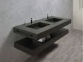 Blat podwÃ³jny, 50 x 150 cm, zwieszany lub wpuszczany, w Å¼ywicy mineralnej - DOUBLE STIL 45 AT