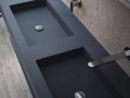 Dubbele kaptafel, 50 x 190 cm, hangend of verzonken, in minerale hars - DOUBLE STIL 45 AT