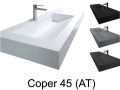 Wastafel, 50 x 80 cm, hangend of verzonken, in minerale hars - COPER 45