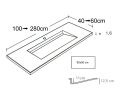 Plan double vasque caniveau, 50 x 100 cm, Bassin de 30 x 90 cm - COPER 90