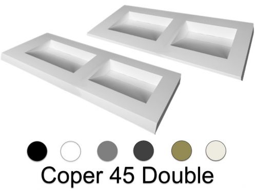Umywalka podwÃ³jna umywalka, 50 x 120 cm, wiszÄ…ca lub wpuszczana - DOUBLE COPER 45
