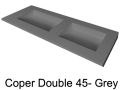 Plan vasque double caniveau, 50 x 120 cm, suspendue ou  encastrer - DOUBLE COPER 45