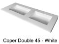 Plan vasque double caniveau, 50 x 120 cm, suspendue ou � encastrer - DOUBLE COPER 45
