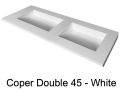 Plan vasque double caniveau, 50 x 120 cm, suspendue ou  encastrer - DOUBLE COPER 45