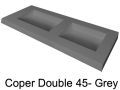 Plan vasque double caniveau, 50 x 130 cm, suspendue ou  encastrer - DOUBLE COPER 45