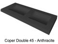 Dubbele wastafel wastafel, 50 x 180 cm, hangend of verzonken - DUBBELE COPER 45
