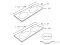 Plan double vasque, 121 x 46 cm , Vasque de forme ovale, suspendue ou  encastrer - OVAL 45 Double