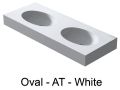 Plan double vasque, 121 x 46 cm , Vasque de forme ovale, suspendue ou  encastrer - OVAL 45 Double