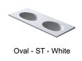 Plan double vasque, 121 x 46 cm , Vasque de forme ovale, suspendue ou  encastrer - OVAL 45 Double