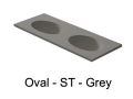 Plan double vasque, 121 x 46 cm , Vasque de forme ovale, suspendue ou  encastrer - OVAL 45 Double