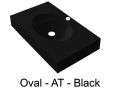 Plan vasque, 121 x 46 cm, suspendue ou  encastrer, de forme ovale - OVAL 45