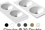 Plan double vasque, 121 x 46 cm , suspendu ou à encastrer, de forme rond - CIRCULAR 30 Double