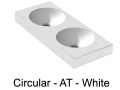 Plan double vasque, 121 x 46 cm , suspendu ou  encastrer, de forme rond - CIRCULAR 30 Double