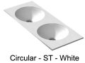Plan double vasque, 121 x 46 cm , suspendu ou  encastrer, de forme rond - CIRCULAR 30 Double