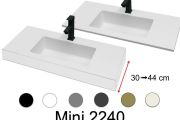 Plan vasque, 121 x 40 cm,  suspendue ou à poser, en résine minérale - MINI 2240