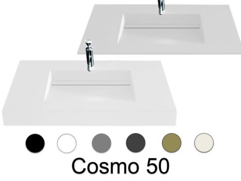 Plan vasque, 120 x 46 cm, vasque caniveau - COSMO 50