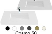 Plan vasque, 130 x 46 cm, vasque caniveau - COSMO 50