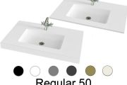 Plan vasque, 80 x 46 cm, suspendue ou à poser, en résine minérale - REGULAR 50
