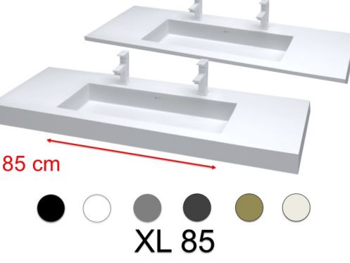 Double vasque, 100 x 46 cm, suspendu ou  encastrer - XL 85