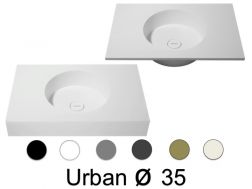 Plan vasque, 120 x 46 cm, suspendu ou à poser, de forme rond - URBAN Ø35