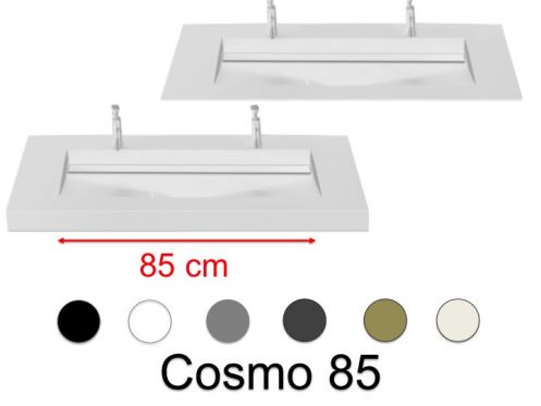 Plan double vasque, 120 x 46 cm , vasque caniveau - COSMO 85
