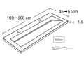 Plan double vasque, 120 x 46 cm , vasque caniveau - COSMO 85