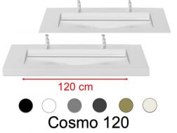 Plan double vasque, 140 x 46 cm , vasque caniveau - COSMO 120