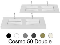 Plan double vasque, 130 x 50 cm , lavabo caniveau - COSMO 50 Double