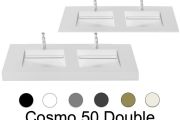 Plan double vasque, 160 x 50 cm , lavabo caniveau - COSMO 50 Double