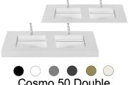 Plan double vasque, 190 x 50 cm , lavabo caniveau - COSMO 50 Double