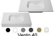 Plan vasque Design, 120 x 50 cm, suspendue ou à poser, en résine minérale - VENTO 40