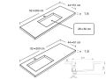 Plan vasque Design, 120 x 50 cm, suspendue ou  poser, en rsine minrale - VENTO 60