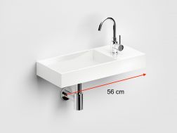 Lave mains, 56 x 24 cm, robinetterie droite - MINI WASH ME 56 RIGHT