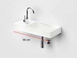Washbasin, 56 x 24 cm, left tap - MINI WASH ME 56 LEFT