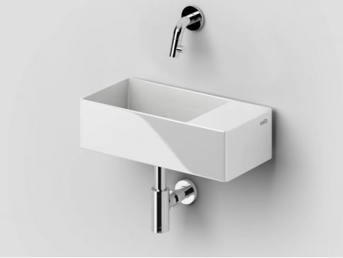 Designer håndvask, 18 x 35 cm, væghængte vandhaner - NYT STYL 3 HØJRENEW FLUSH 3 RIGHT