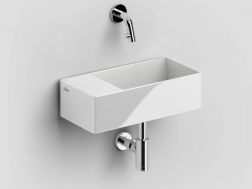 Lave-mains design, 18 x 35 cm, robinetterie murale - NEW FLUSH 3 LEFT