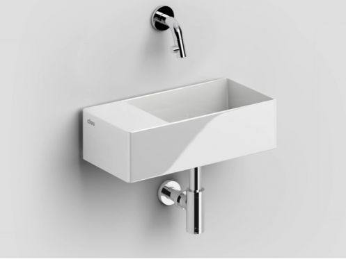 Designer håndvask, 18 x 35 cm, væghængte vandhaner - NYT STYL 3 HØJRENEW FLUSH 3 LEFT