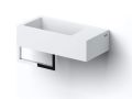 Lave-mains, 18 x 36 cm, robinetterie  droite, avec porte serviette, chrome - FLUSH 3 RIGHT