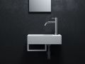 Lave-mains, 18 x 36 cm, robinetterie  droite, avec porte serviette, chrome - FLUSH 3 RIGHT