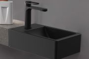 Lave mains, 37 x 23 cm, robinetterie à gauche - OXO NOIR MAT