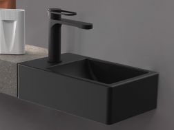 Lave mains, 37 x 23 cm, robinetterie à gauche - OXO NOIR MAT