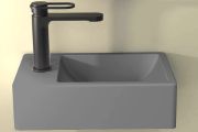 Lave mains, 37 x 23 cm, robinetterie à gauche - OXO GRIS MAT